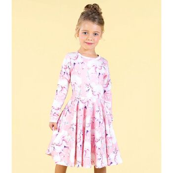 Girls Pink Unicorn Dress
