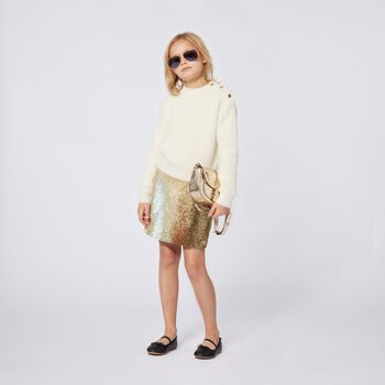 Girls Gold Sequins Skirt