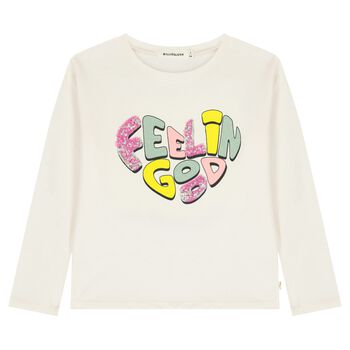 Girls Ivory Long Sleeve Top