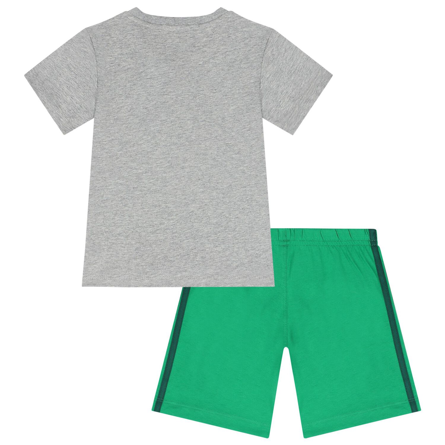 Grey & Green Logo Shorts Set, 1, hi-res