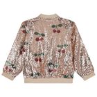 Girls Rose Gold Sequins Zip Up Top, 1, hi-res