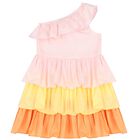 فستان بنات بطبفات باللون الوردي, 1, hi-res