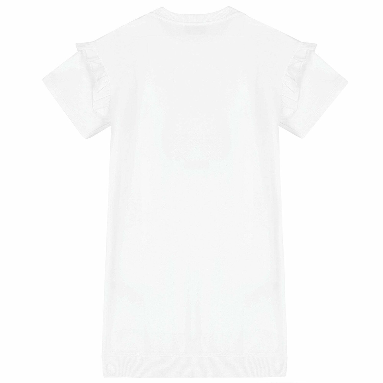 فستان بشعار تيدي باللون الابيض للبنات , 1, hi-res