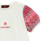 فستان بالشعار باللون العاجي, 1, hi-res