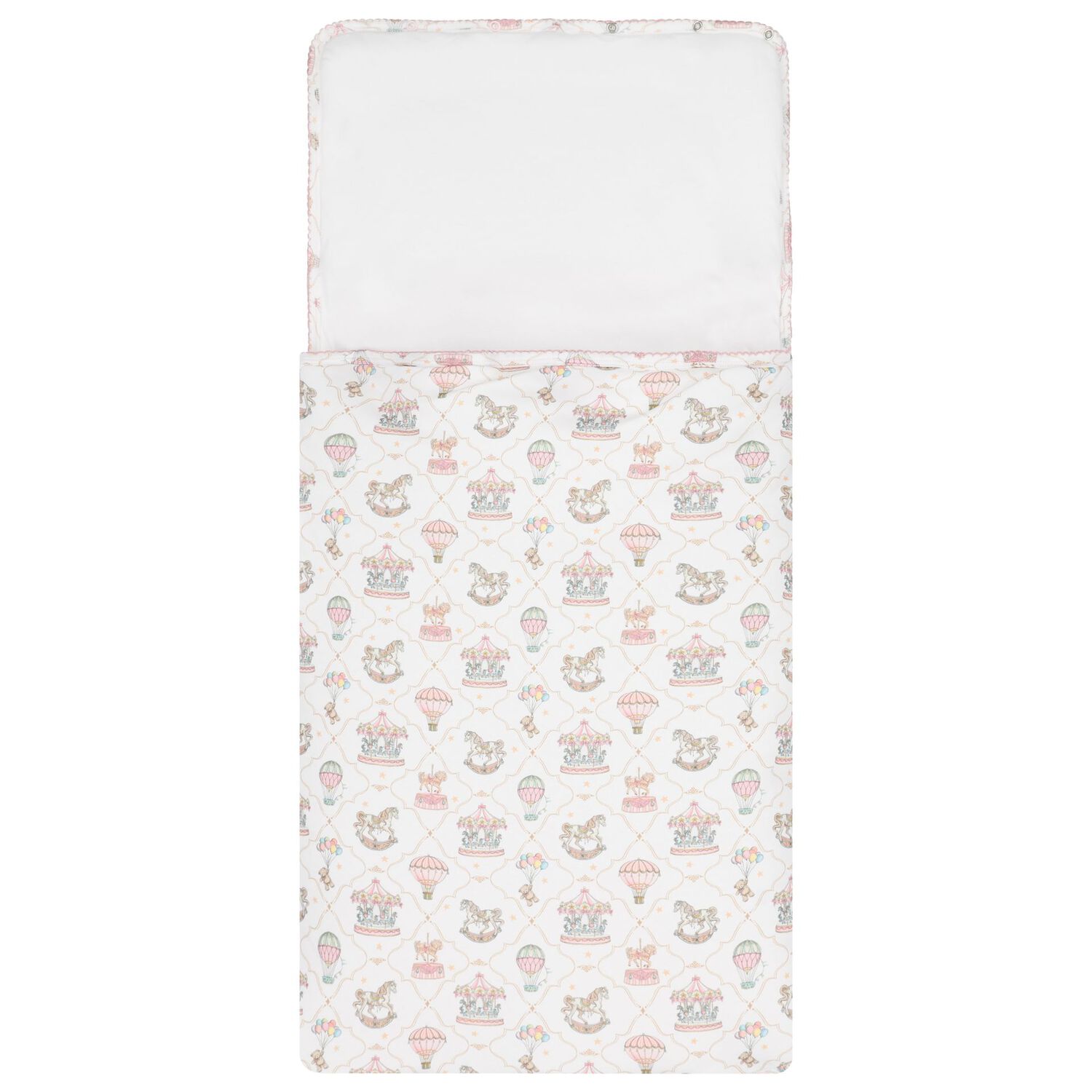 Baby Girls Pink & White Carousel & Hot Air Balloon Nest, 2, hi-res image number null