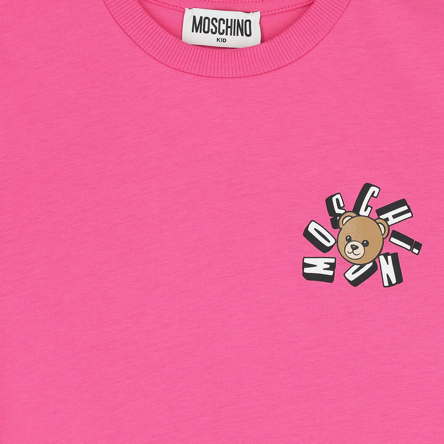 Girls Pink Teddy Bear Logo T-Shirt, 5, hi-res