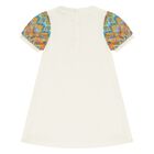 Younger Girls Ivory Logo Dress, 1, hi-res