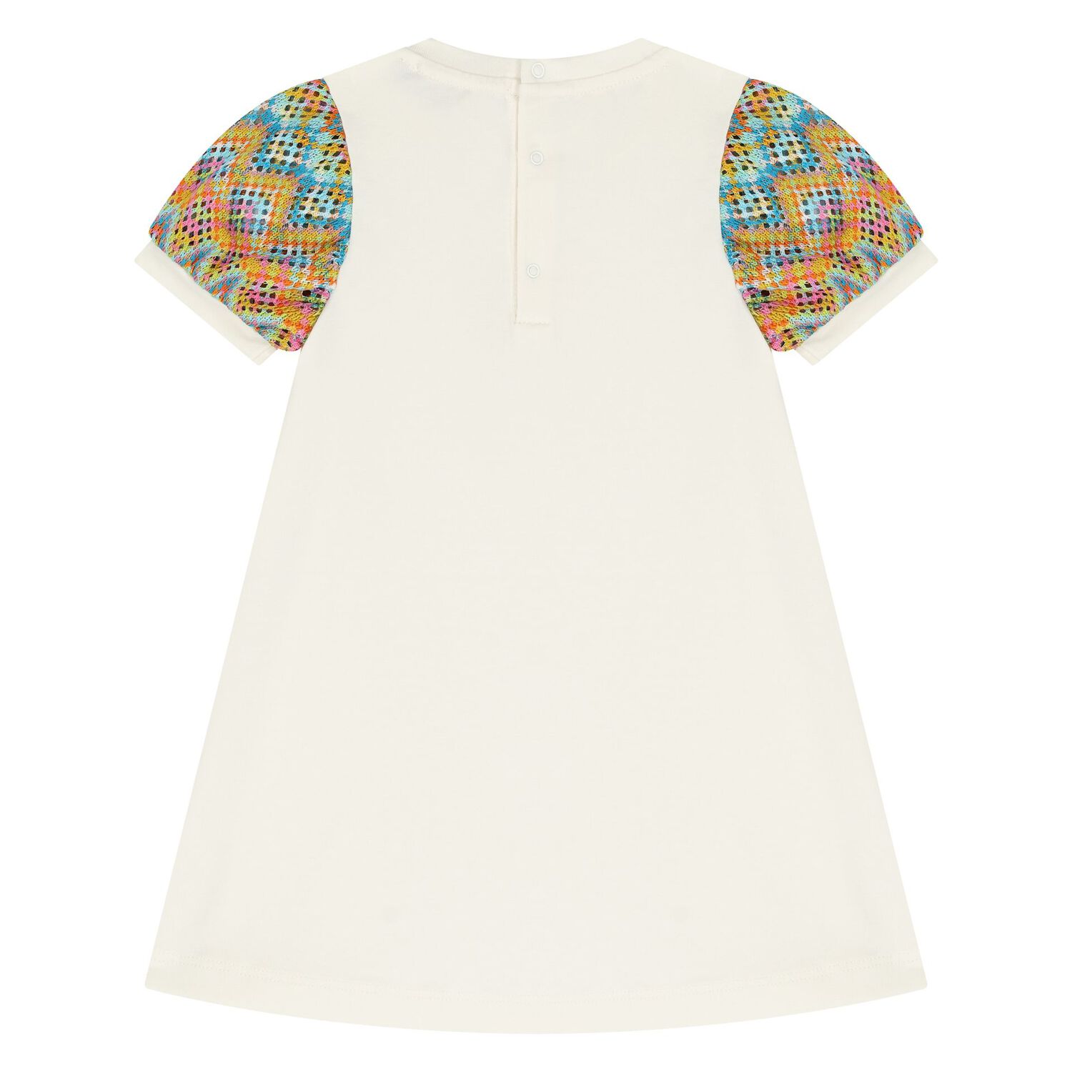 Younger Girls Ivory Logo Dress, 1, hi-res