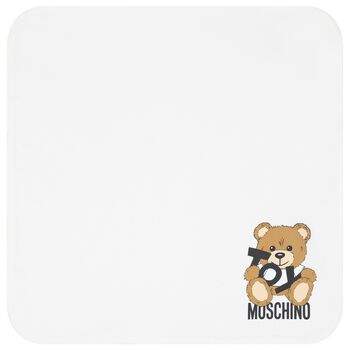 White Teddy Bear Logo Baby Blanket