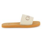 Girls Mini Me Ivory & Beige Logo Sliders, 1, hi-res