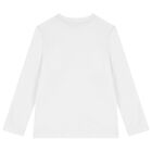 بلوزة قطنية بأكمام طويلة بشعار باللونين الأبيض والأزرق الداكن للأولاد (عبوة من قطعتين), 1, hi-res