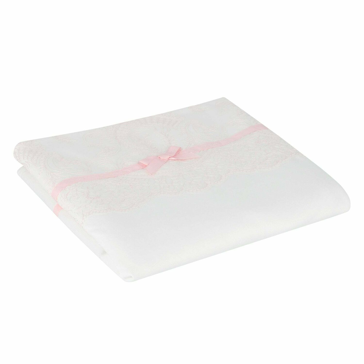 Baby Girls White & Pink Blanket, 1, hi-res