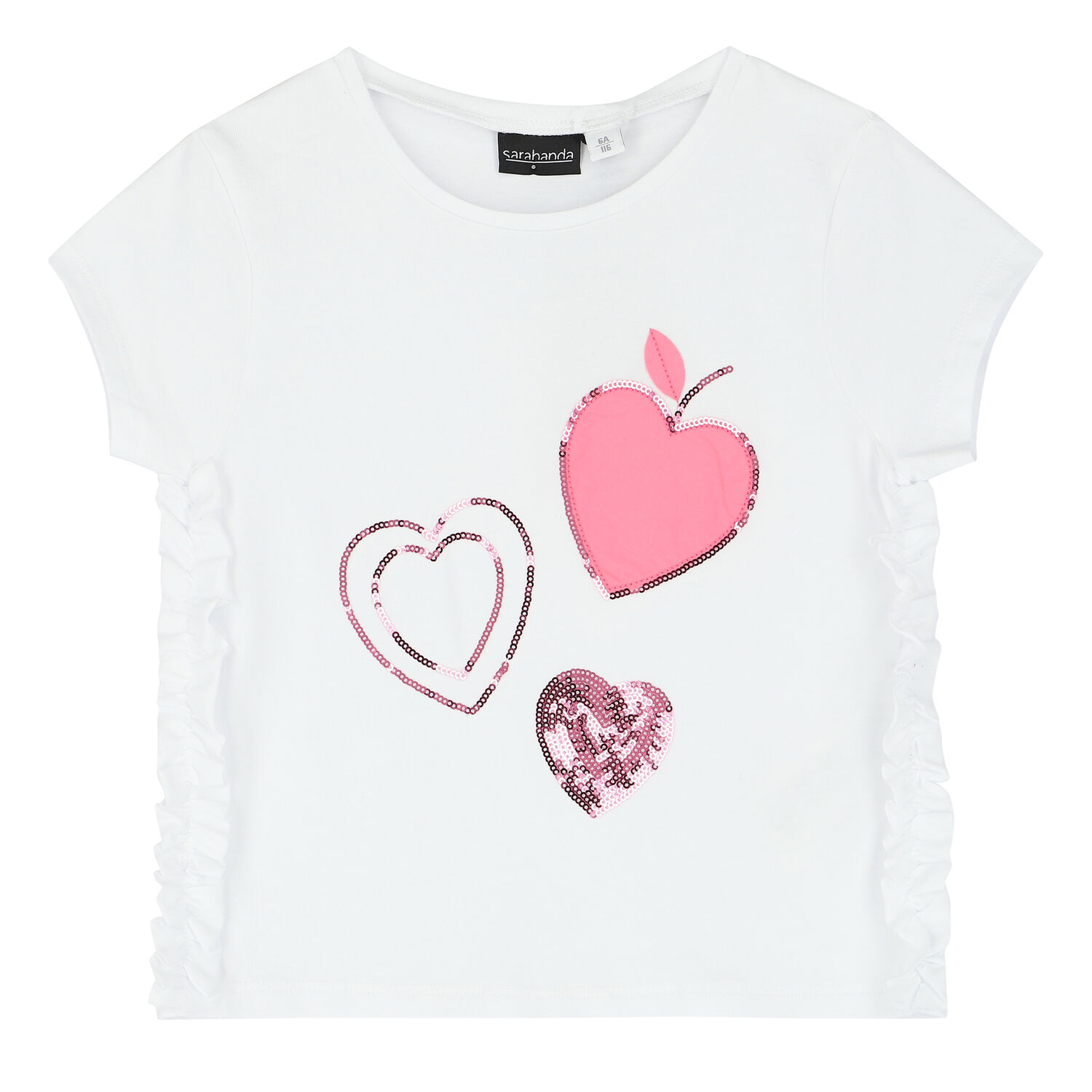 Girls White & Pink Heart Skorts Set, 1, hi-res
