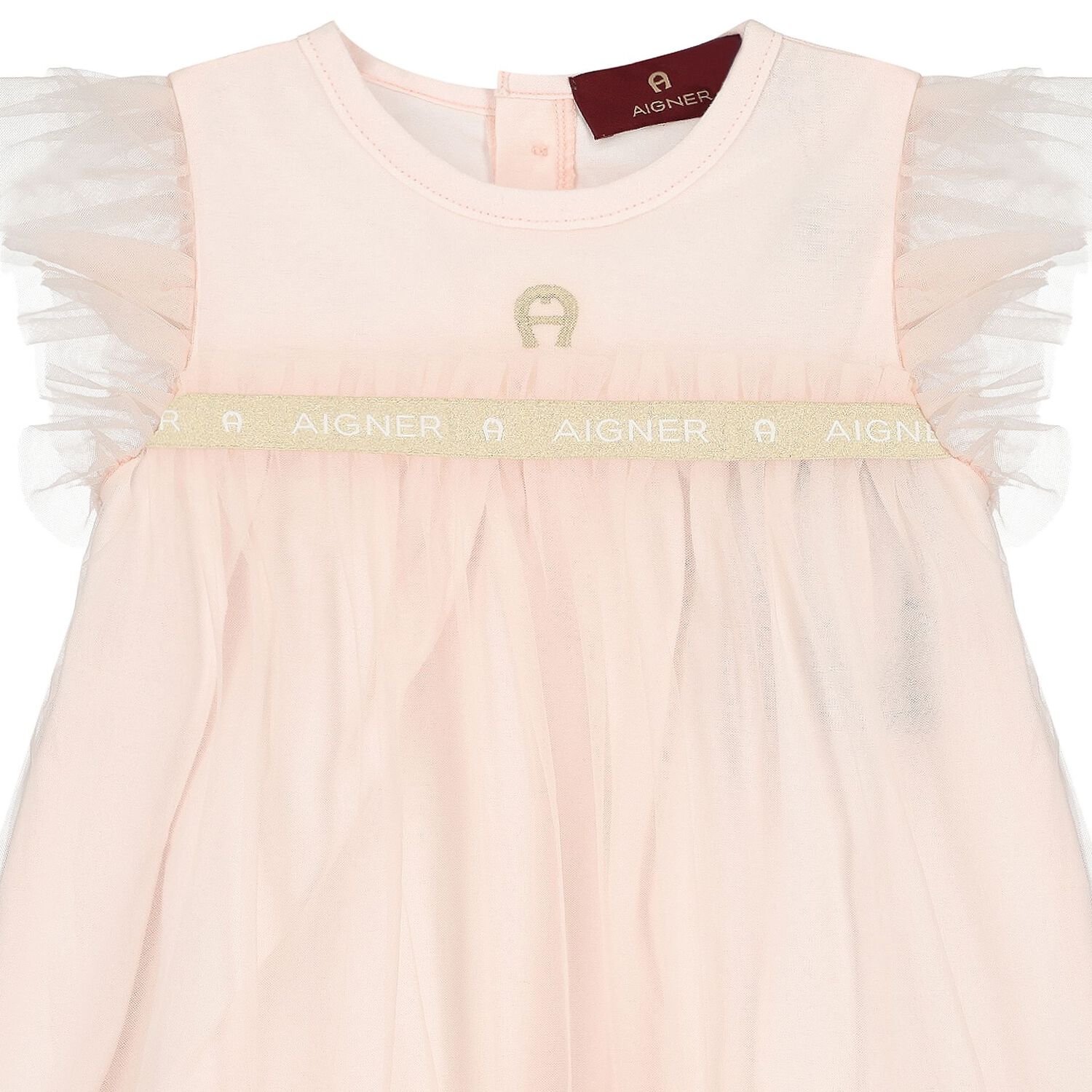 Younger Girls Pink Logo Tulle Dress, 1, hi-res image number null