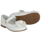 Younger Girls White Flower Shoes, 1, hi-res