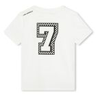 Boys White Ikonik Karl Logo T-Shirt, 1, hi-res