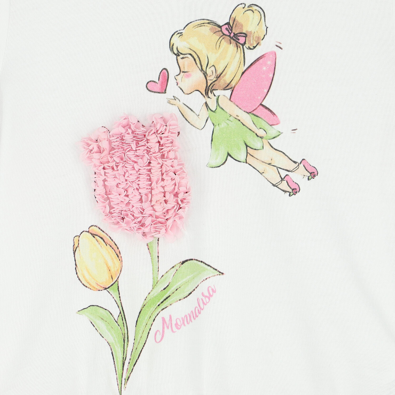 Younger Girls White Graphic T-Shirt, 1, hi-res
