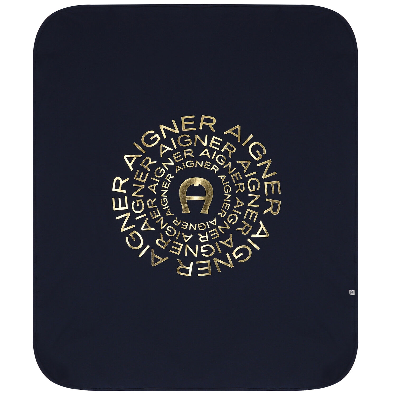 Navy Blue & Gold Logo Baby Blanket, 1, hi-res