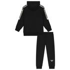 Boys Black Logo Tracksuit, 1, hi-res