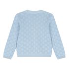 Baby Boys Blue  logo Jacquard Cardigan , 1, hi-res