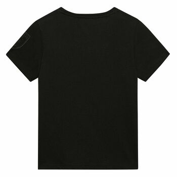 Boys Black Holographic Logo T-shirt