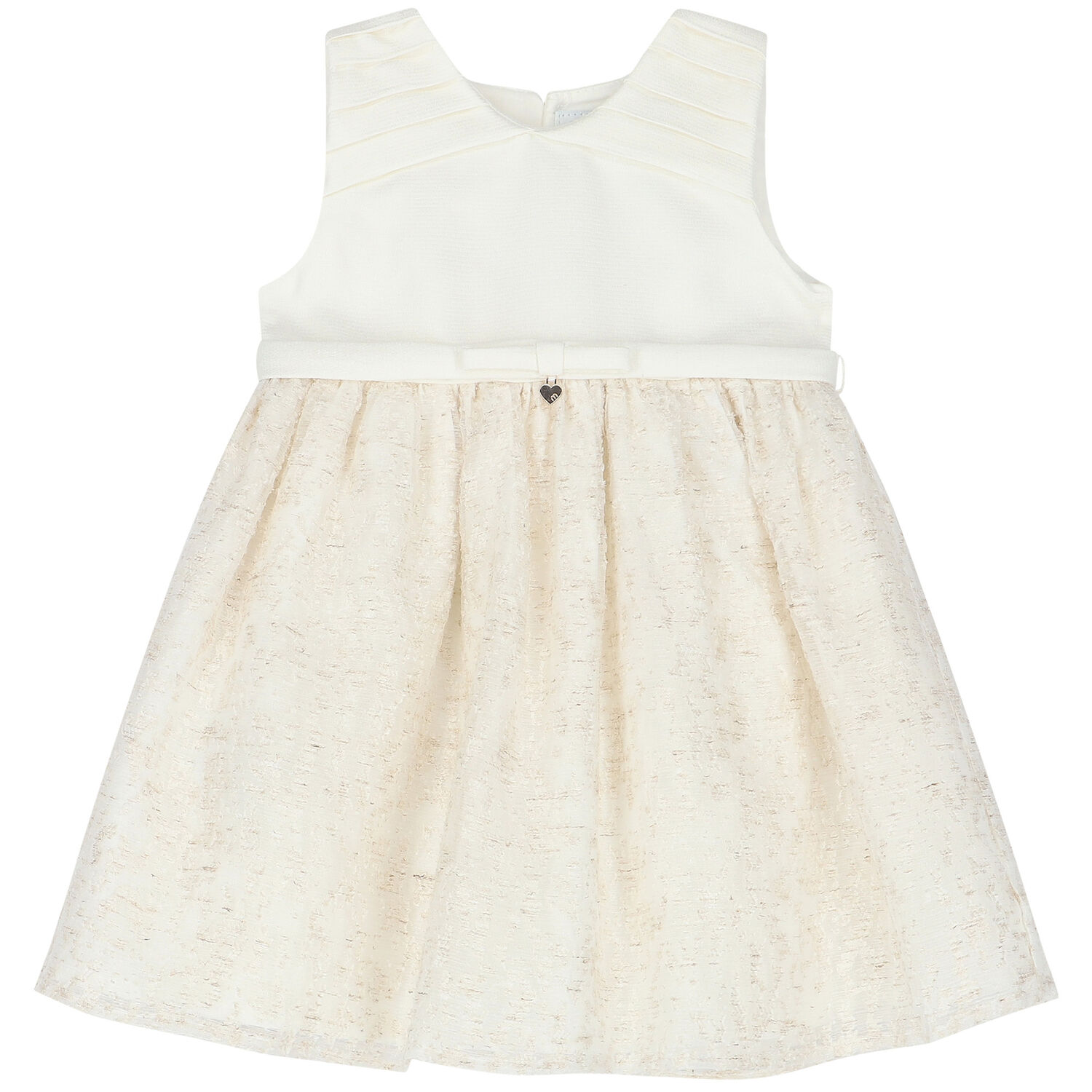 Younger Girls Ivory Organza Dress, 1, hi-res image number null
