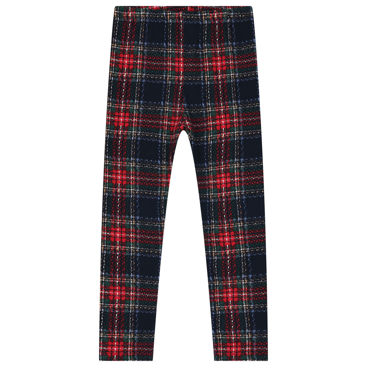 Girls Red & Navy Blue Tartan Leggings Set, 2, hi-res