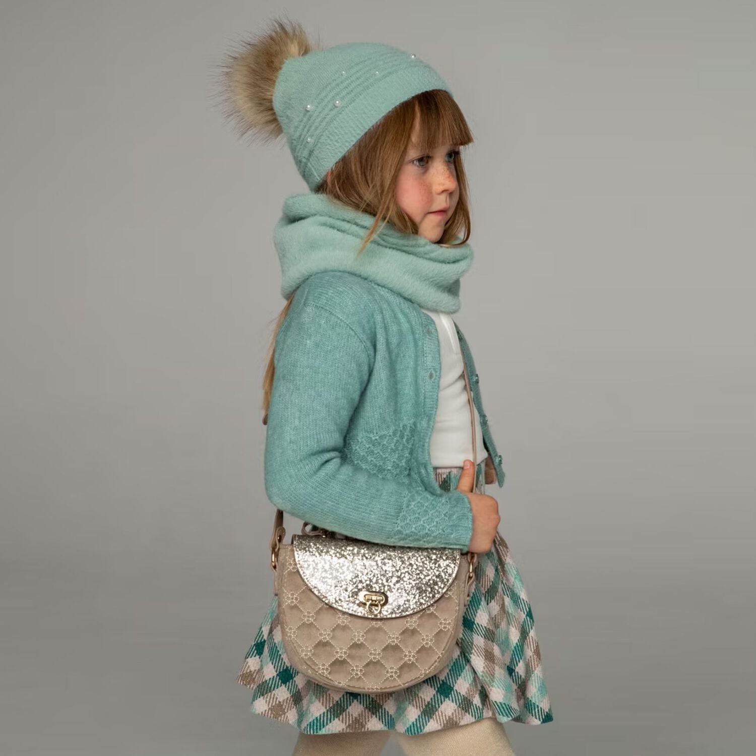 حقيبة يد بنات لامعه باللون البيج, 1, hi-res