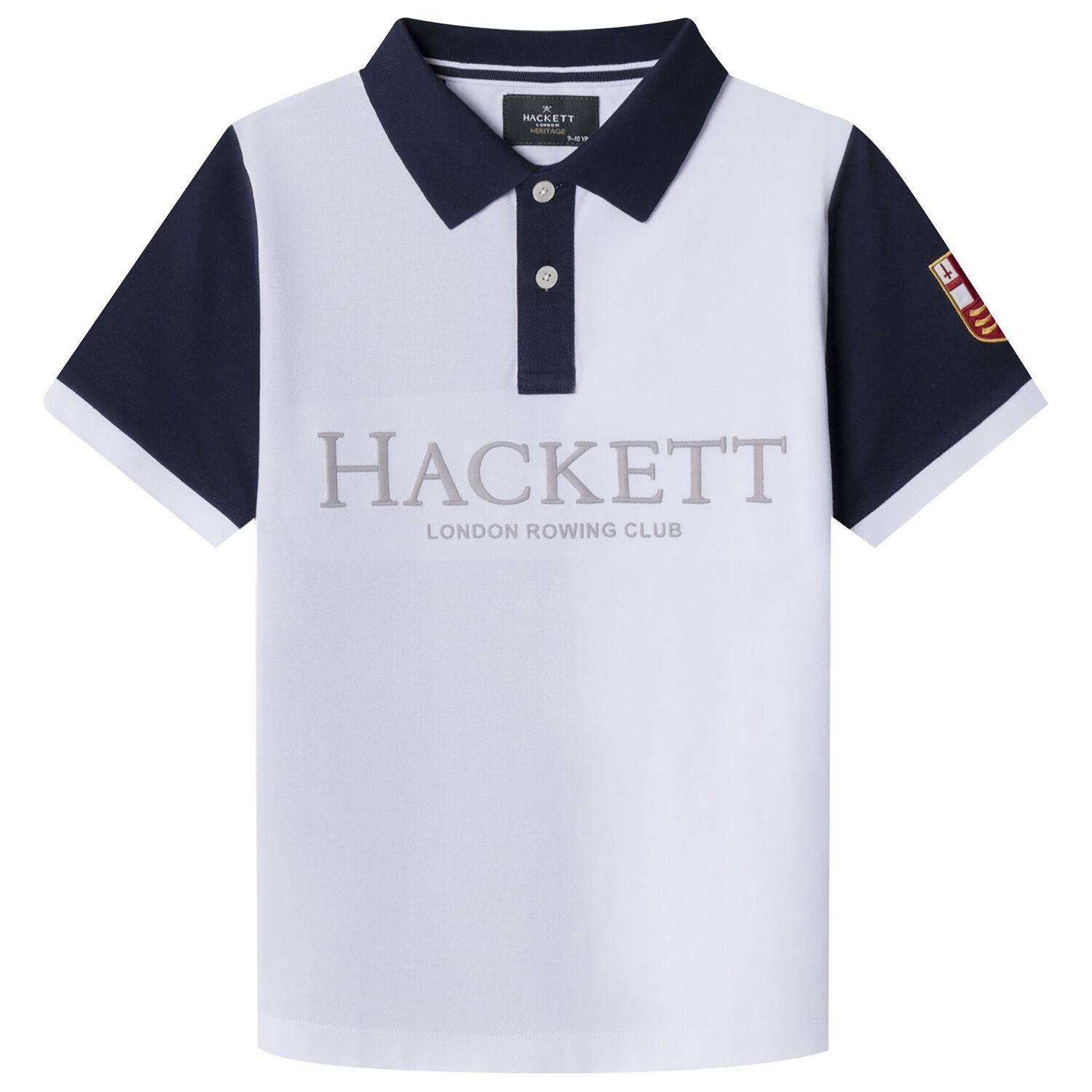 Boys White Logo Polo Shirt, 1, hi-res