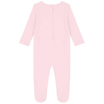 Pink Teddy Logo Babygrow