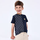 تيشيرت بالشعار باللون الكحلي للأولاد, 2, hi-res