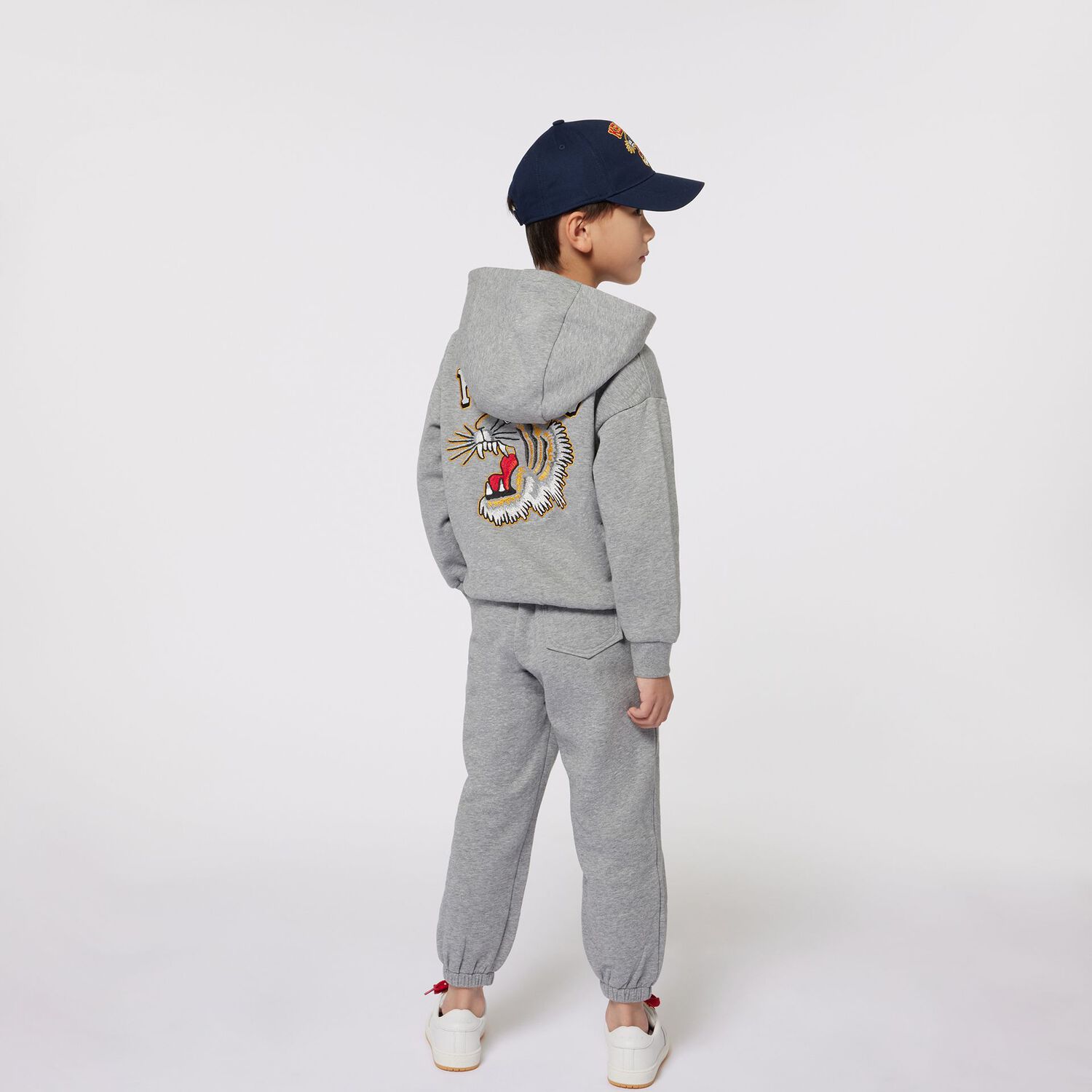 Boys Grey Tiger Logo Tracksuit, 1, hi-res image number null