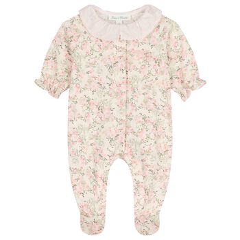 Baby Girls Pink Floral Babygrow