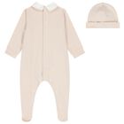 Baby Boys Beige Teddy Bear Babygrow Set, 2, hi-res