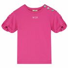 Girls Pink Logo Top, 1, hi-res