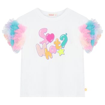 Girls White Ruffled Top