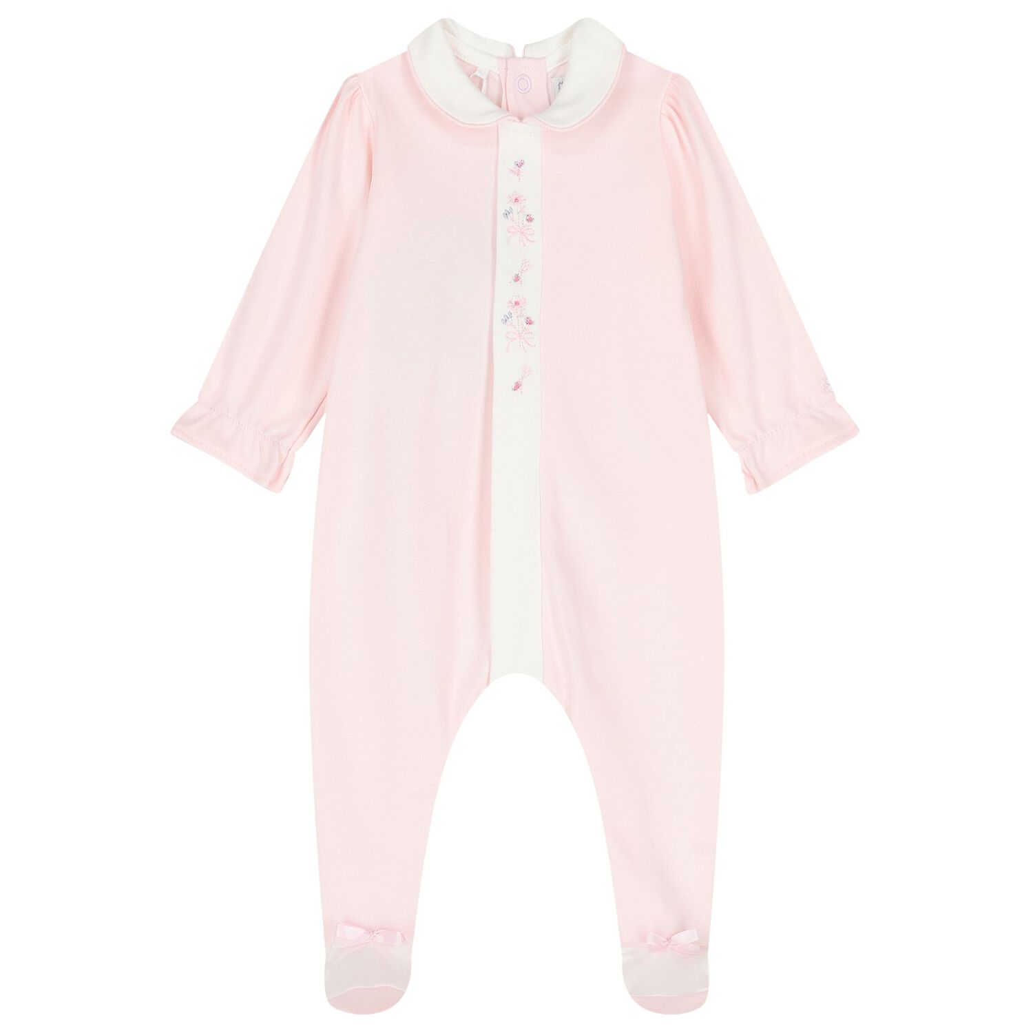 Baby Girls Pink Floral Babygrow Set, 1, hi-res