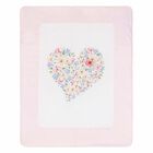 Baby Girls White & Pink Floral Blanket, 1, hi-res