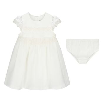 Baby Girls White Lace Dress Set