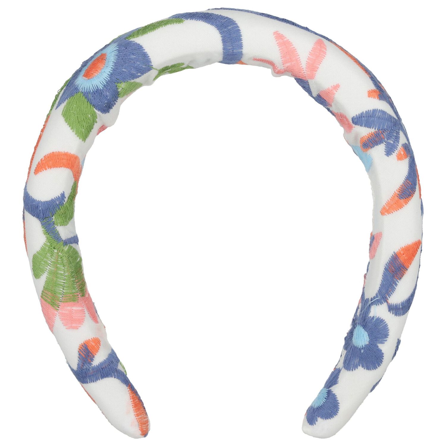 رابطه رأس للبنات مزينه بالزهور باللون الابيض , 1, hi-res