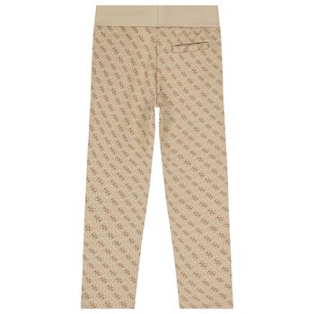 Boys Beige Logo Joggers