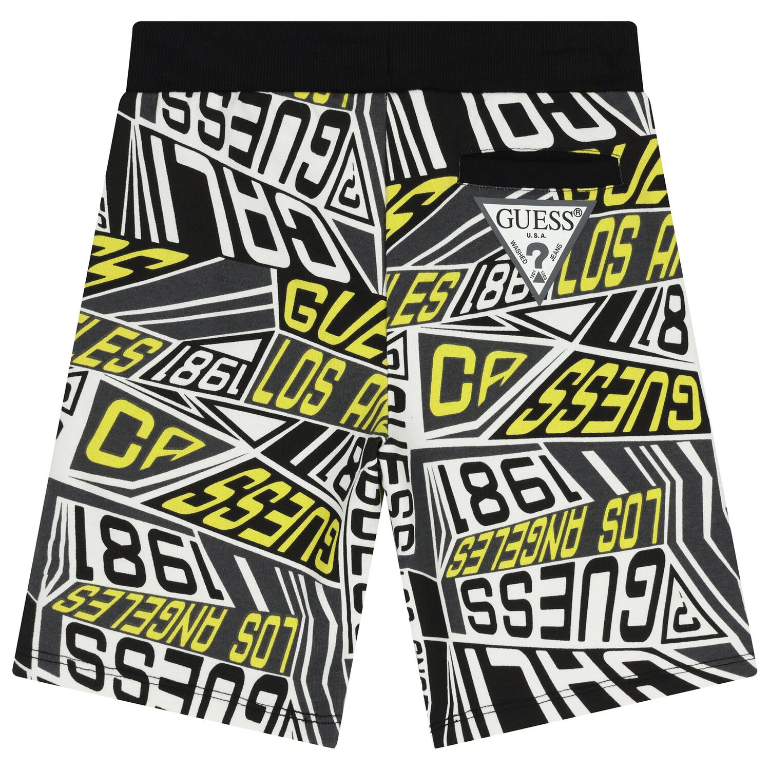 Boys Black Logo Shorts, 2, hi-res