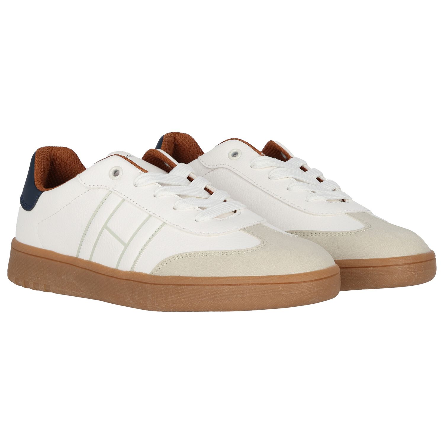 Boys White Logo Trainers, 1, hi-res