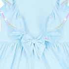Girls Blue Ruffle Dress, 1, hi-res