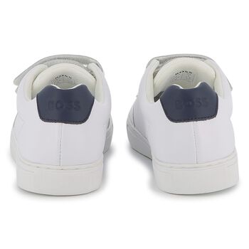 Boys White Logo Trainers
