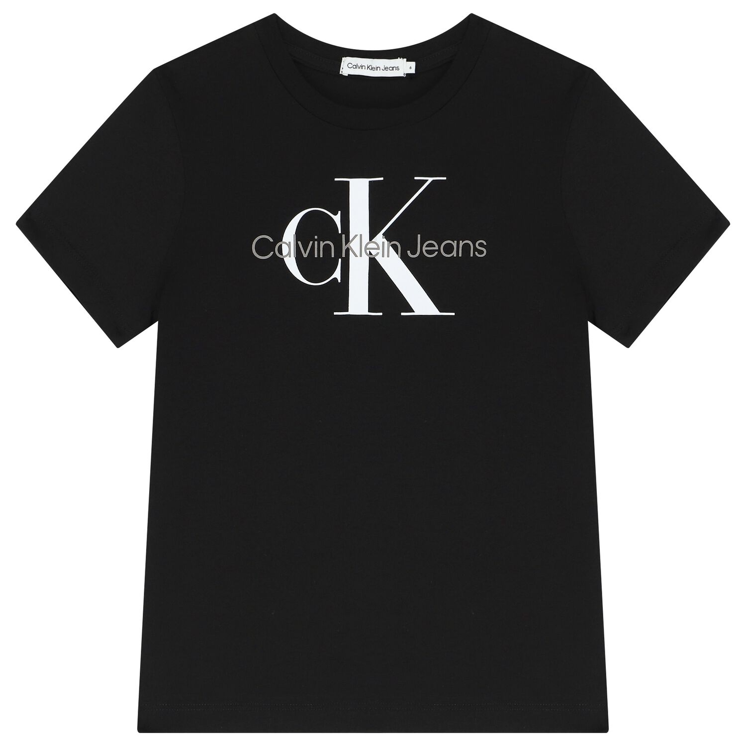 Boys Black Logo T-Shirt, 7, hi-res