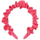 Girls Pink Ruffled Headband, 1, hi-res