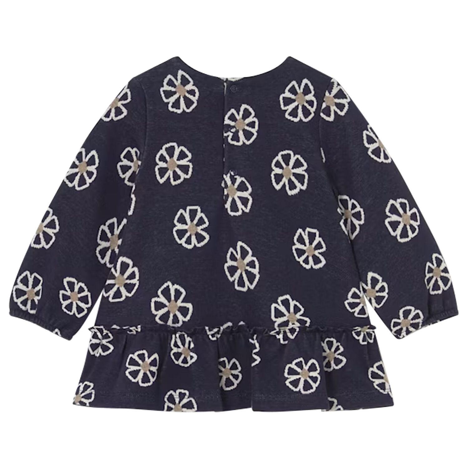 Younger Girls Navy Blue Floral Dress, 1, hi-res