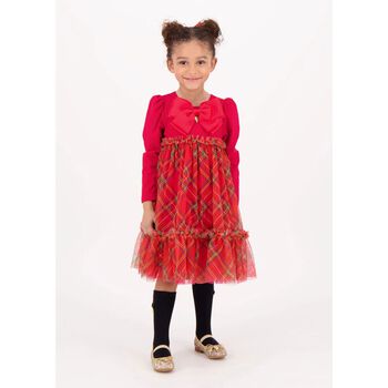 Girls Red Tartan Dress