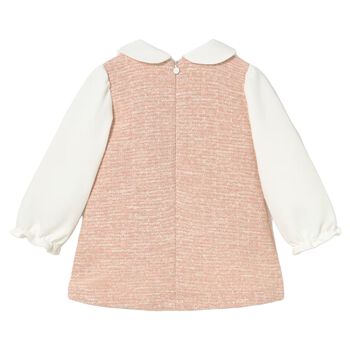 Younger Girls Pink Tweed Dress